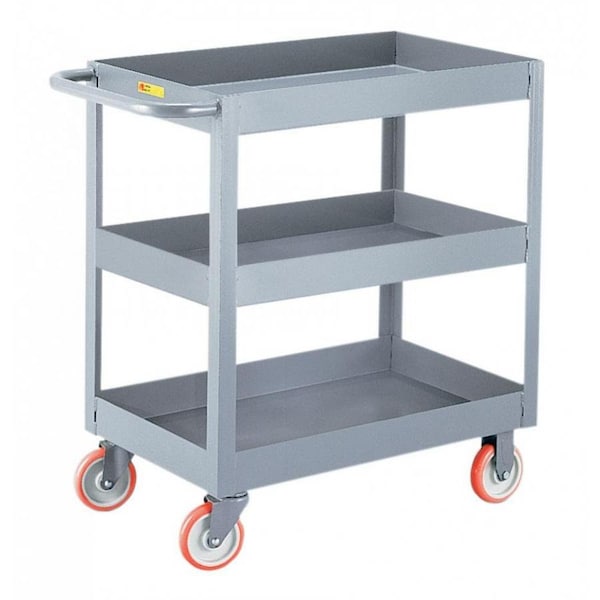 3-Inch Deep Shelf Truck, 1200 lbs. Capacity, 5"Poly, 24" x 36" Shelf
